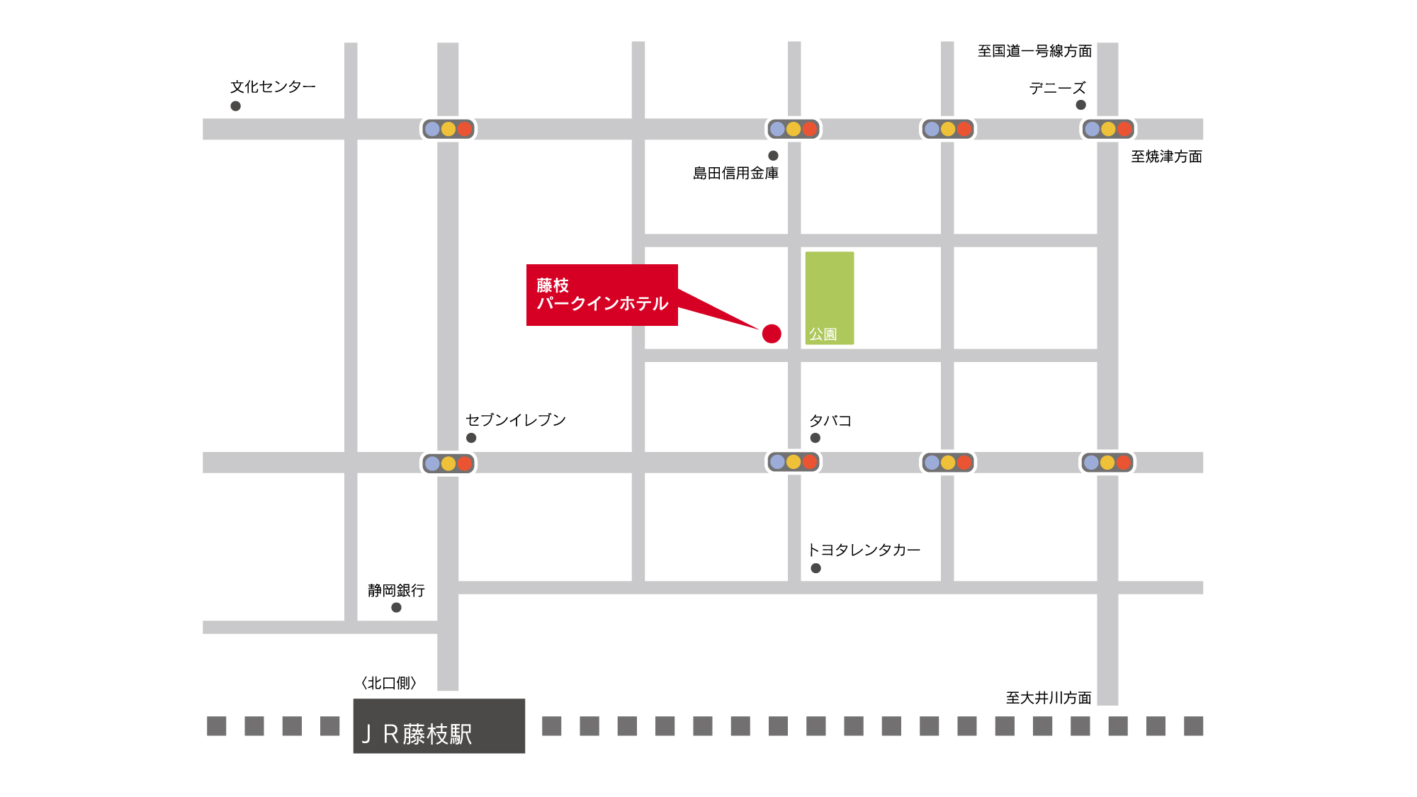 ＪＲ藤枝駅からの地図
