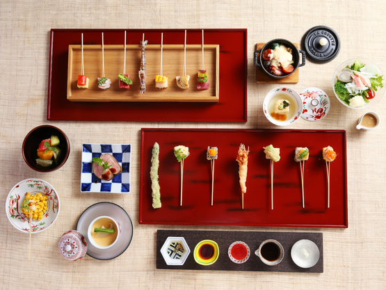 【ご夕食時間17：45】ダイニング時分時｜音や香りも愉めるライブ感溢れる本格串揚げコース