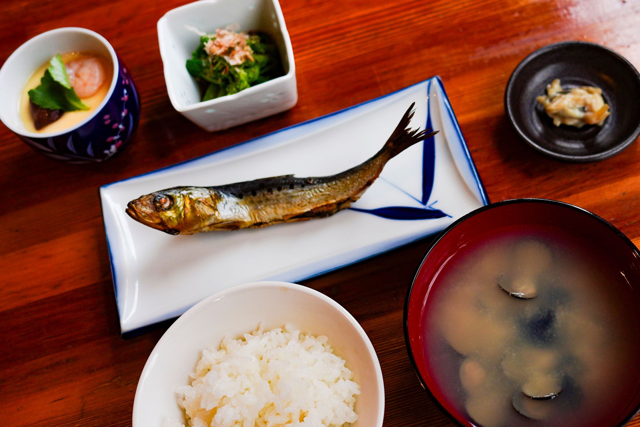 【朝食のみ】手作りの干物と茶碗蒸し、羽釜で炊いたご飯の朝食！