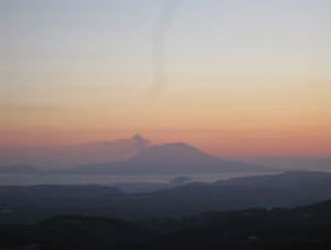 夕映えの桜島