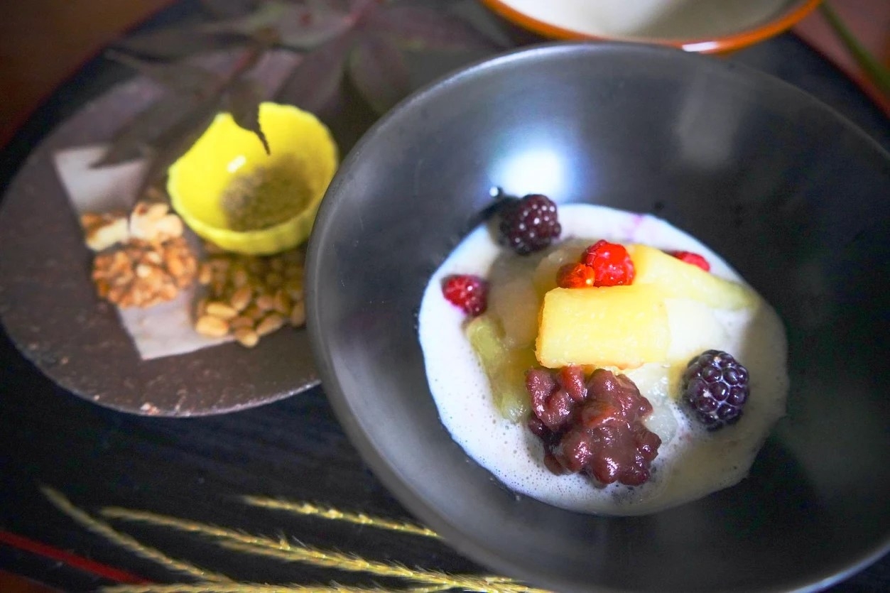 【食文化・秋のあったかデザートプラン】和風創作会席＋えごまと豆乳の白芋ぜんざい♪＜1泊2食＞