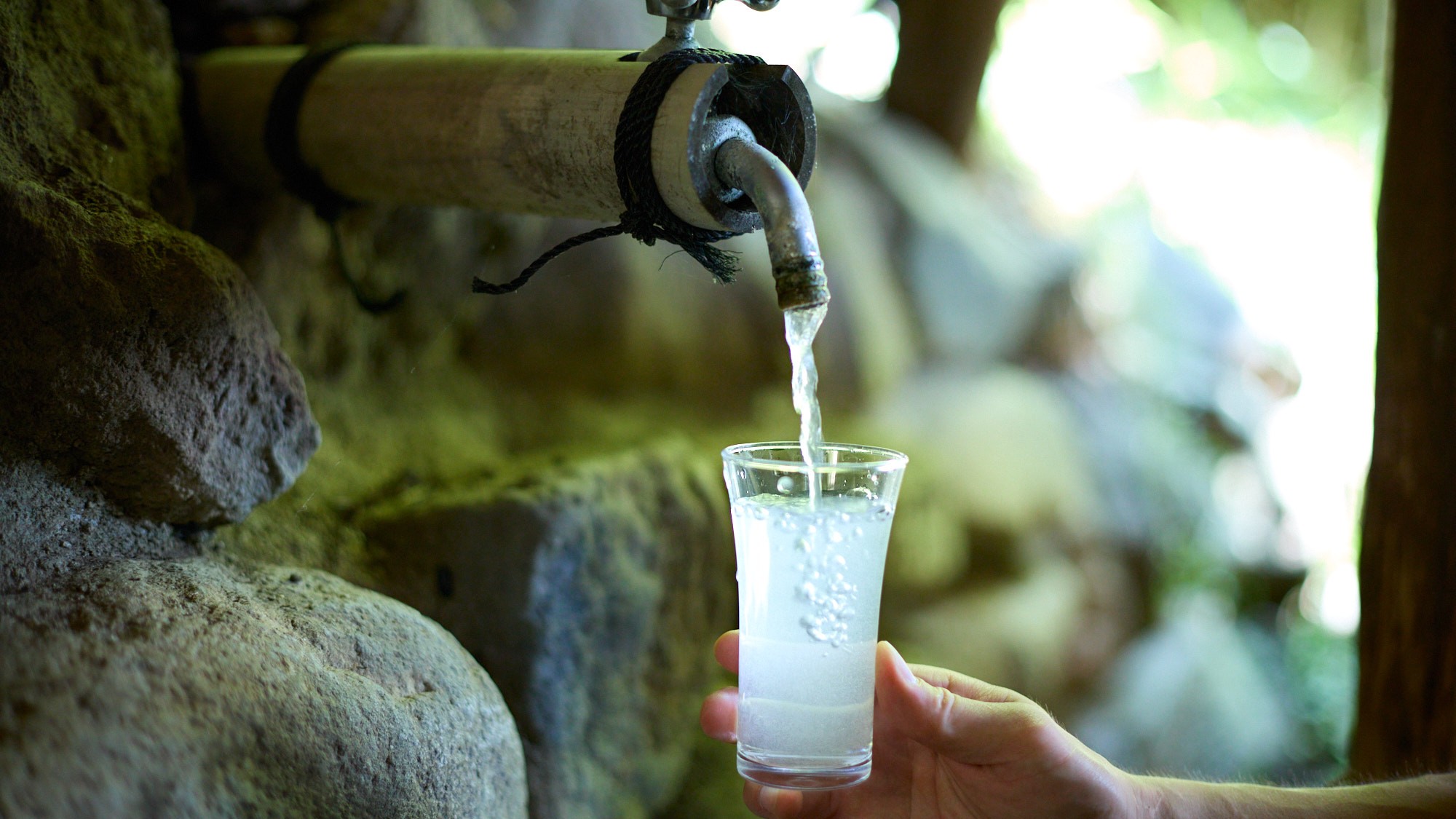 源泉近くの飲泉所