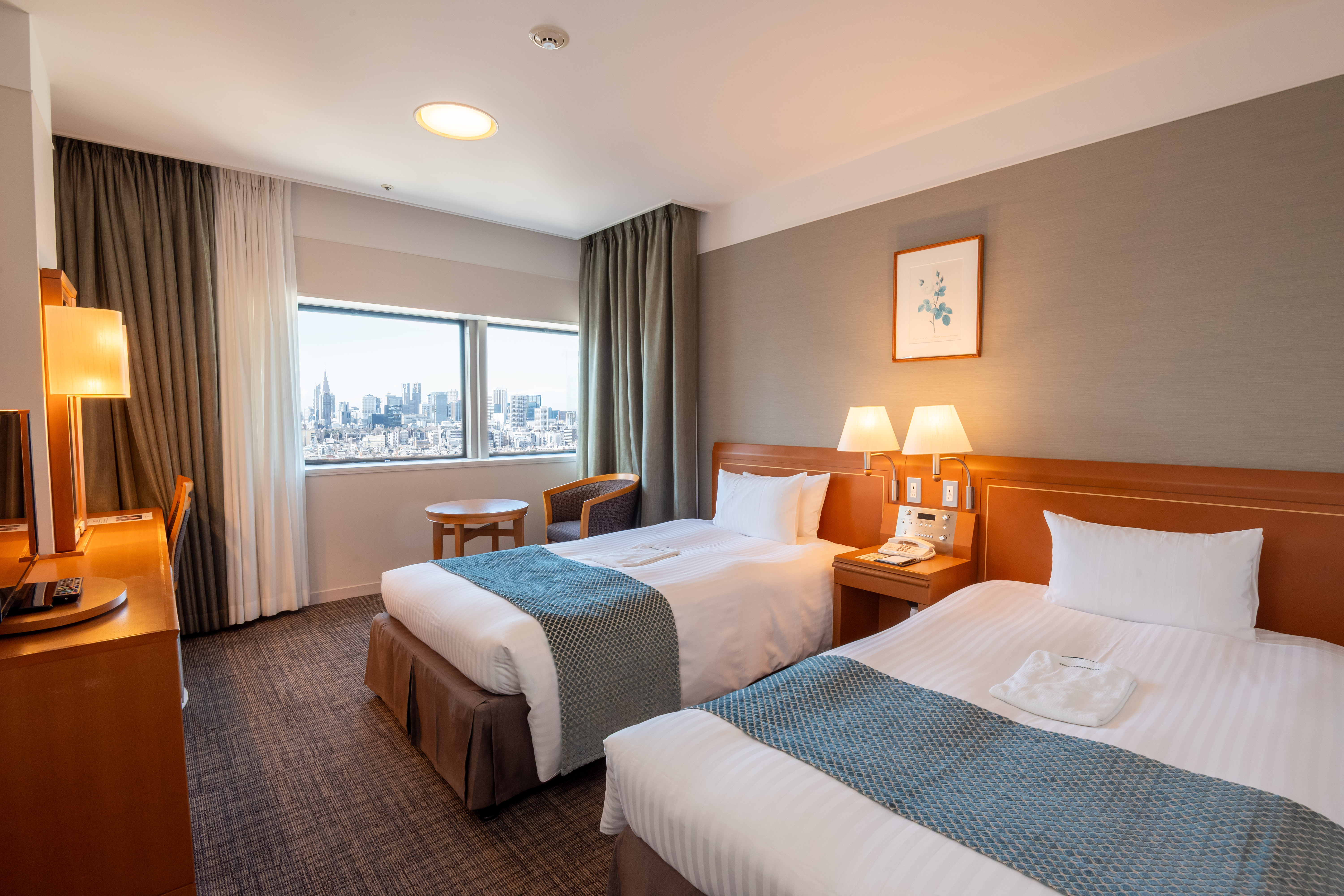 東京ならではの夜景もご覧いただけます。（スタンダードツインルーム）