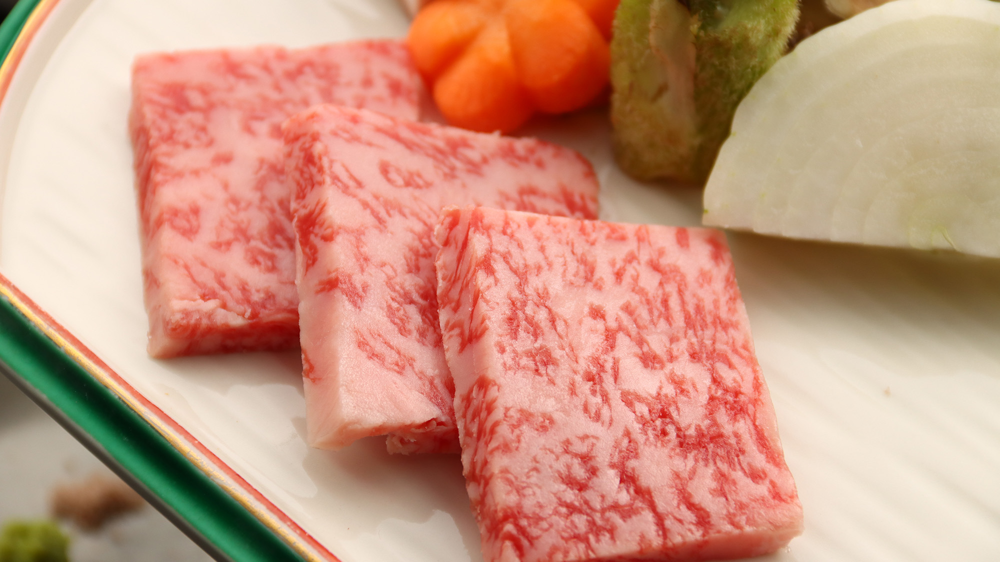 【お食事】夕食。和牛コースプランの一例。新潟和牛 