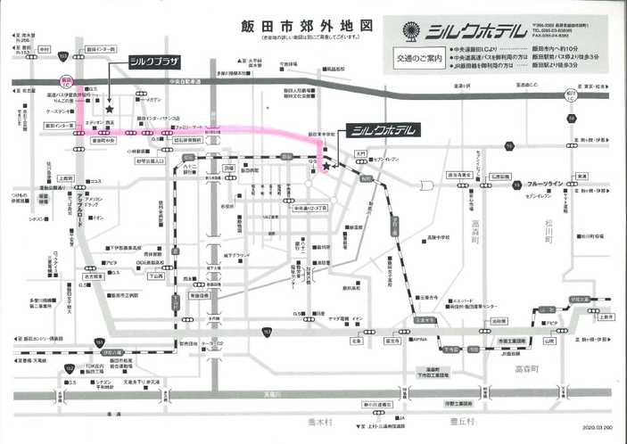 インターからホテルまでの案内図です　お車でお越しの際に参考にしてください