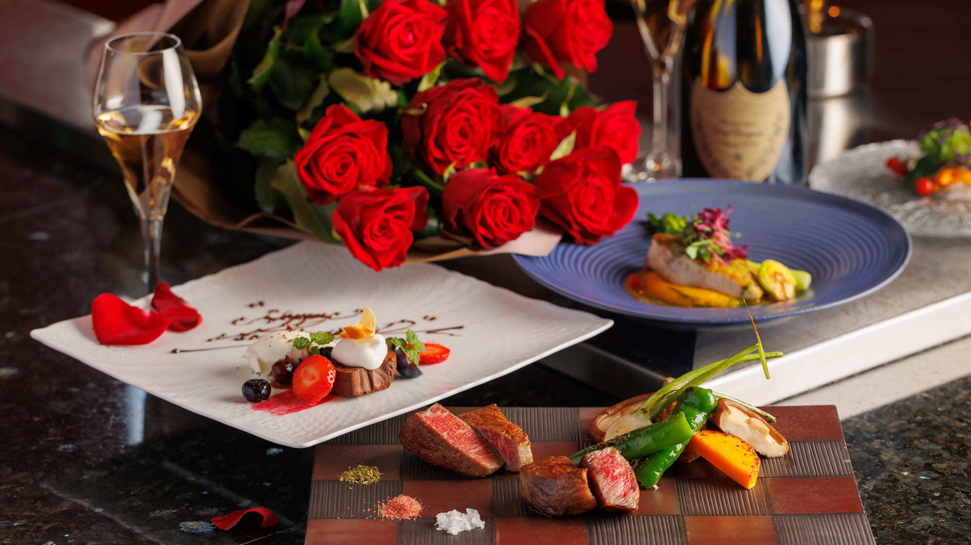 【夕朝食付】【至福のひととき】16F最上階で味わう信州牛＆和牛 鉄板焼き