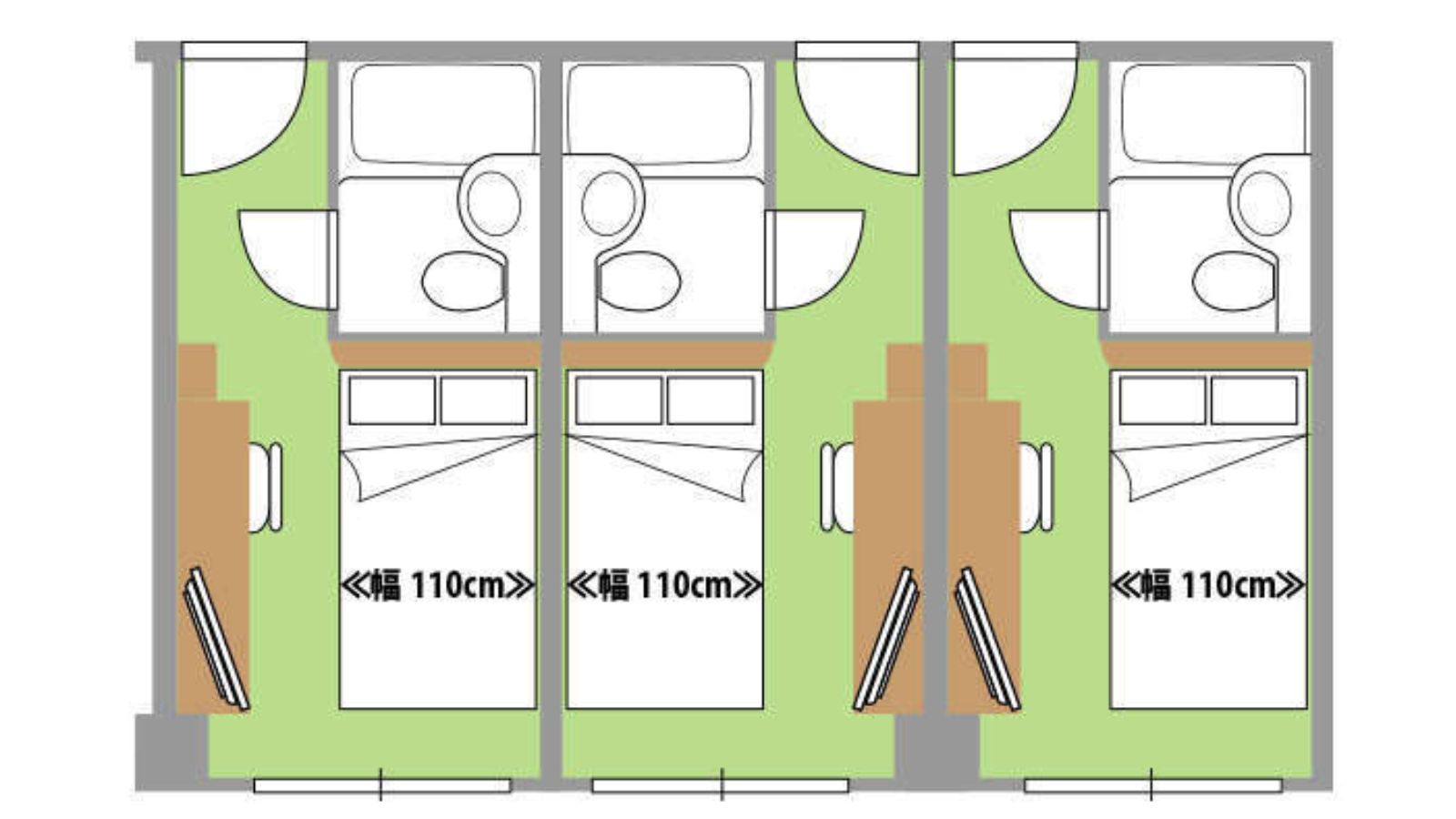 ≪客室図≫シングル【隣接３部屋】