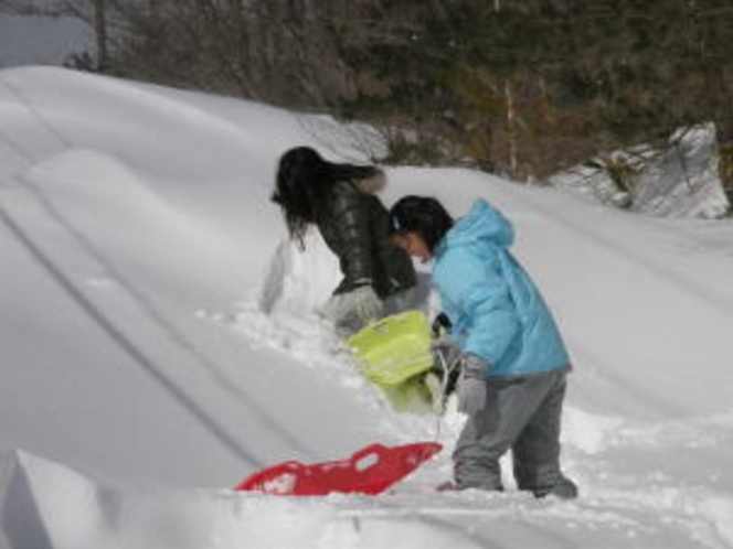 雪ぞり遊び