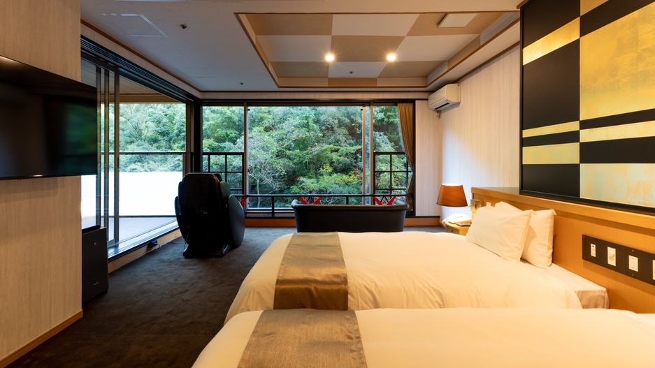 【2025年10月リニューアル記念】かけ流しの川床露天風呂付客室で自然美と湯浴に浸る上質な休日