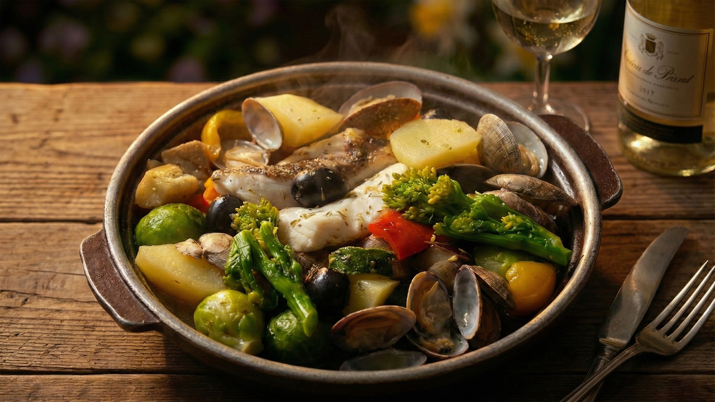 【春限定の別注料理】旬の味覚が詰まった真鯛とアサリと春野菜のアクアパッツァでグルメを堪能♪