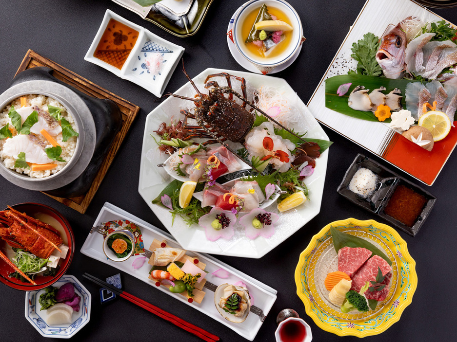 【最高峰の宴−極み会席−】イセエビ・伊予牛・鯛等！愛媛の味覚の饗宴。〜料理長渾身の美食に舌鼓〜