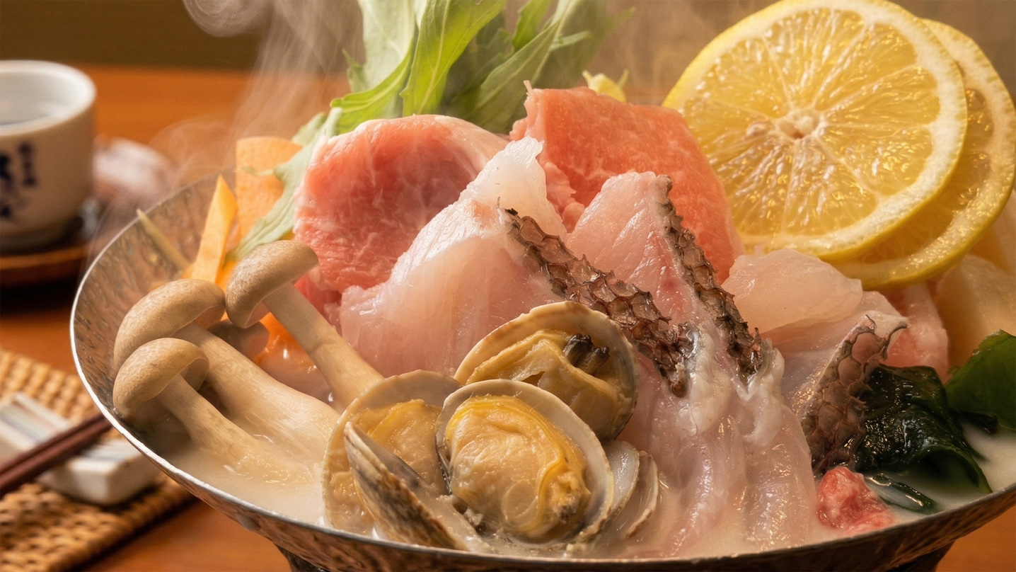 【甘とろ豚の豆乳鍋付×ビュッフェ】まろやかな豆乳と愛媛の恵みを愉しむ。春のごちそうを堪能する味覚巡り