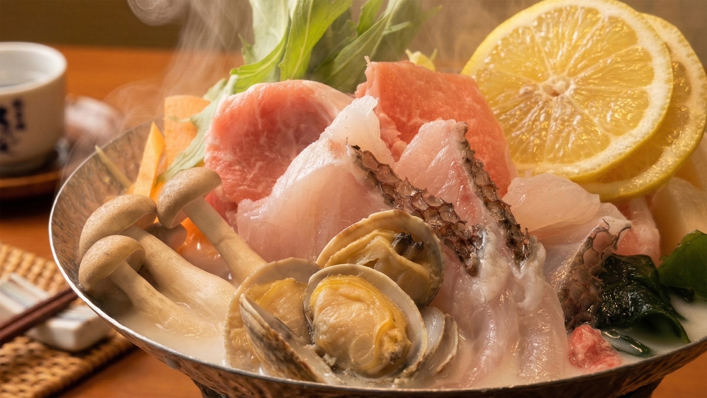 【甘とろ豚の豆乳鍋付×ビュッフェ】まろやかな豆乳と愛媛の恵みを愉しむ。春のごちそうを堪能する味覚巡り