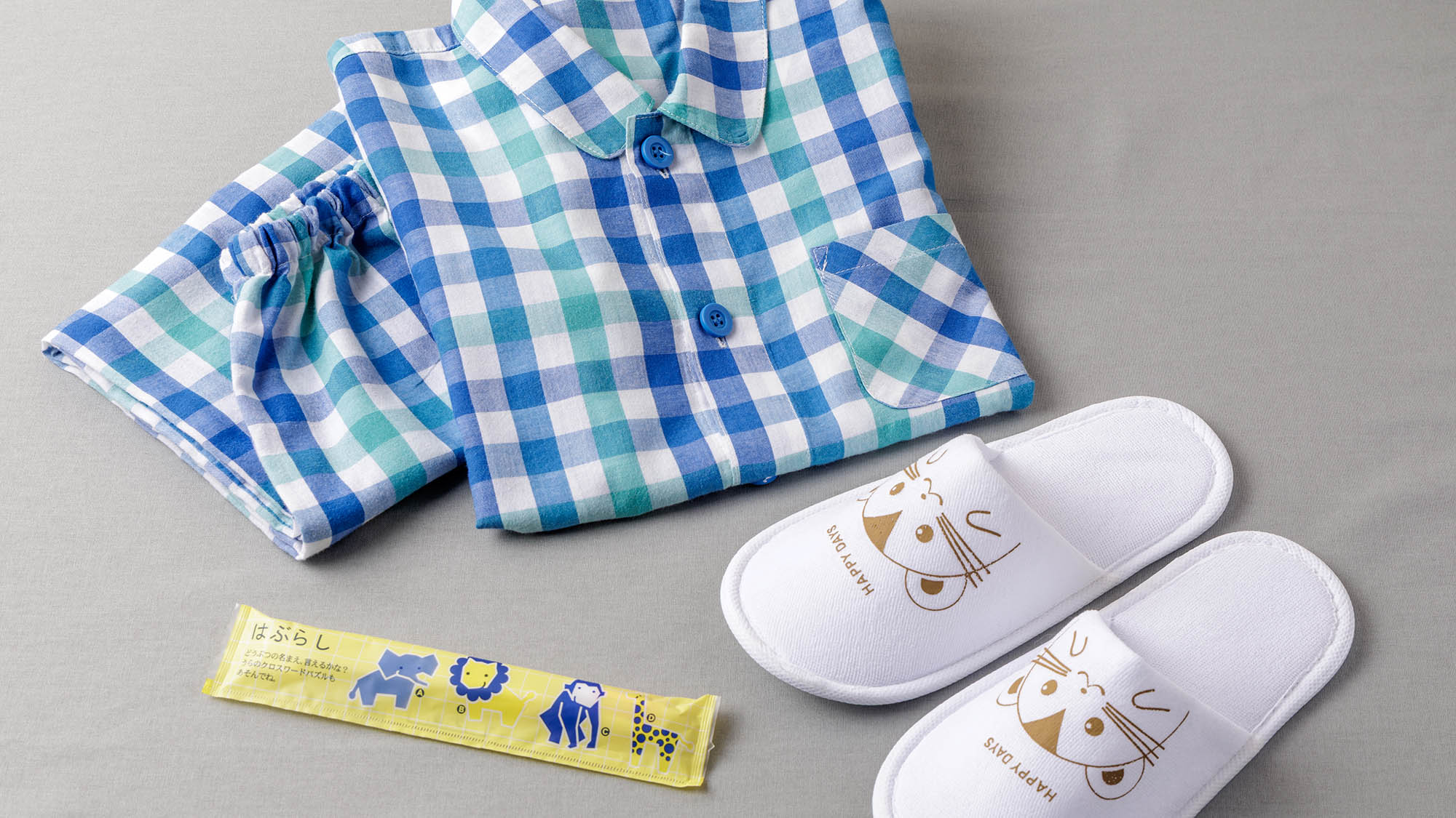 お子様用アメニティ：パジャマ・スリッパ・歯ブラシ（ご希望時はフロントスタッフへお申し付け下さい）