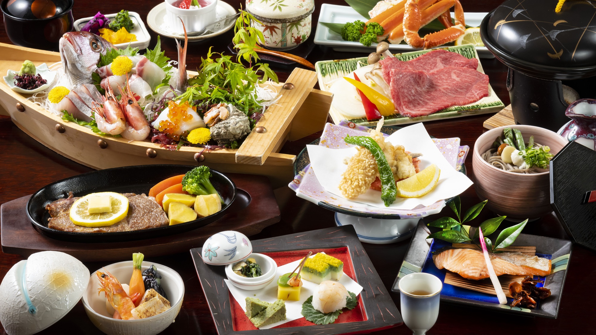 越前プラン　メイン料理（舟盛orステーキ）事前選択可能