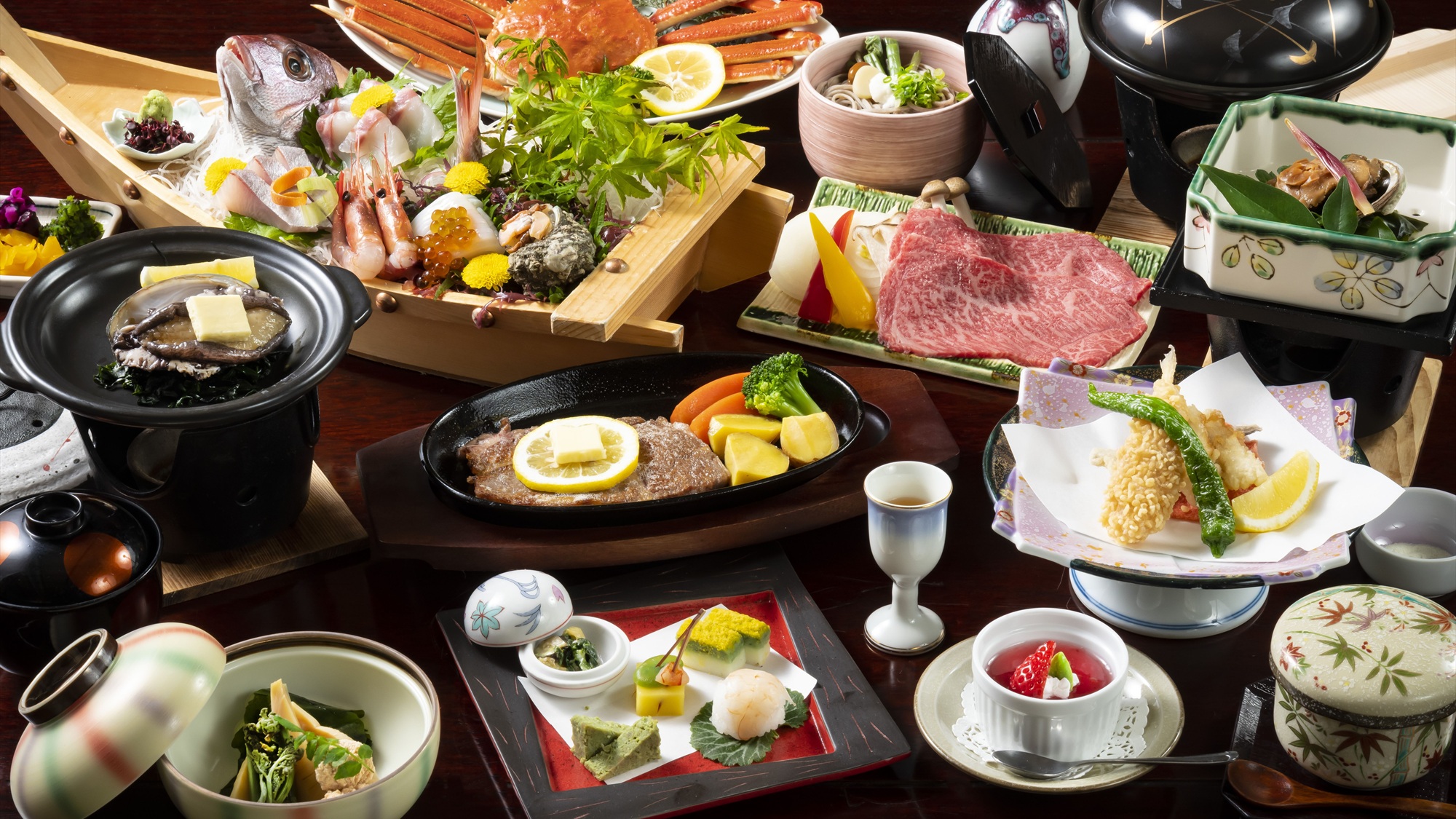 メイン料理から1人2つずつ選べるプラン例