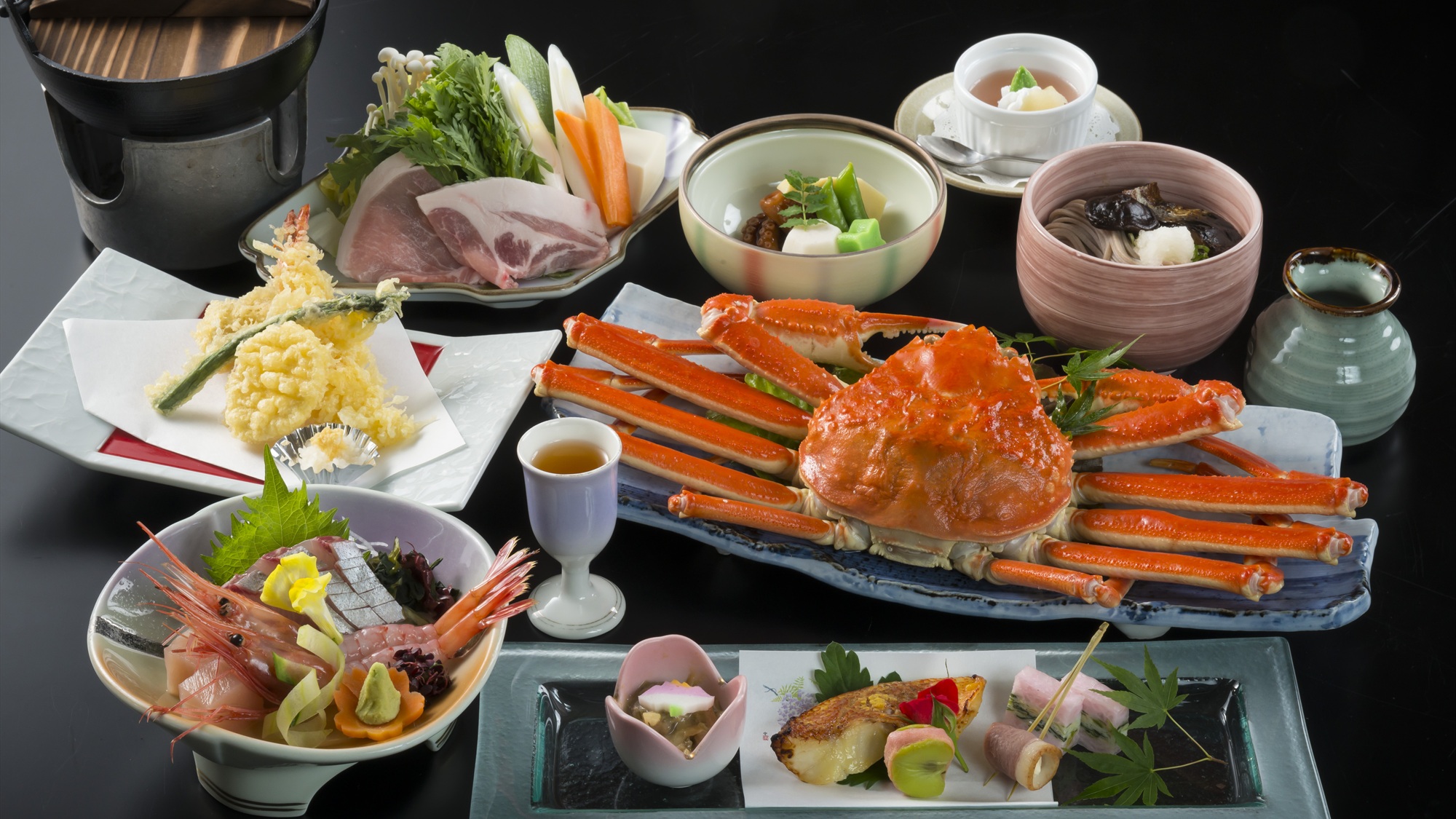 カニの姿付一杯付き会席