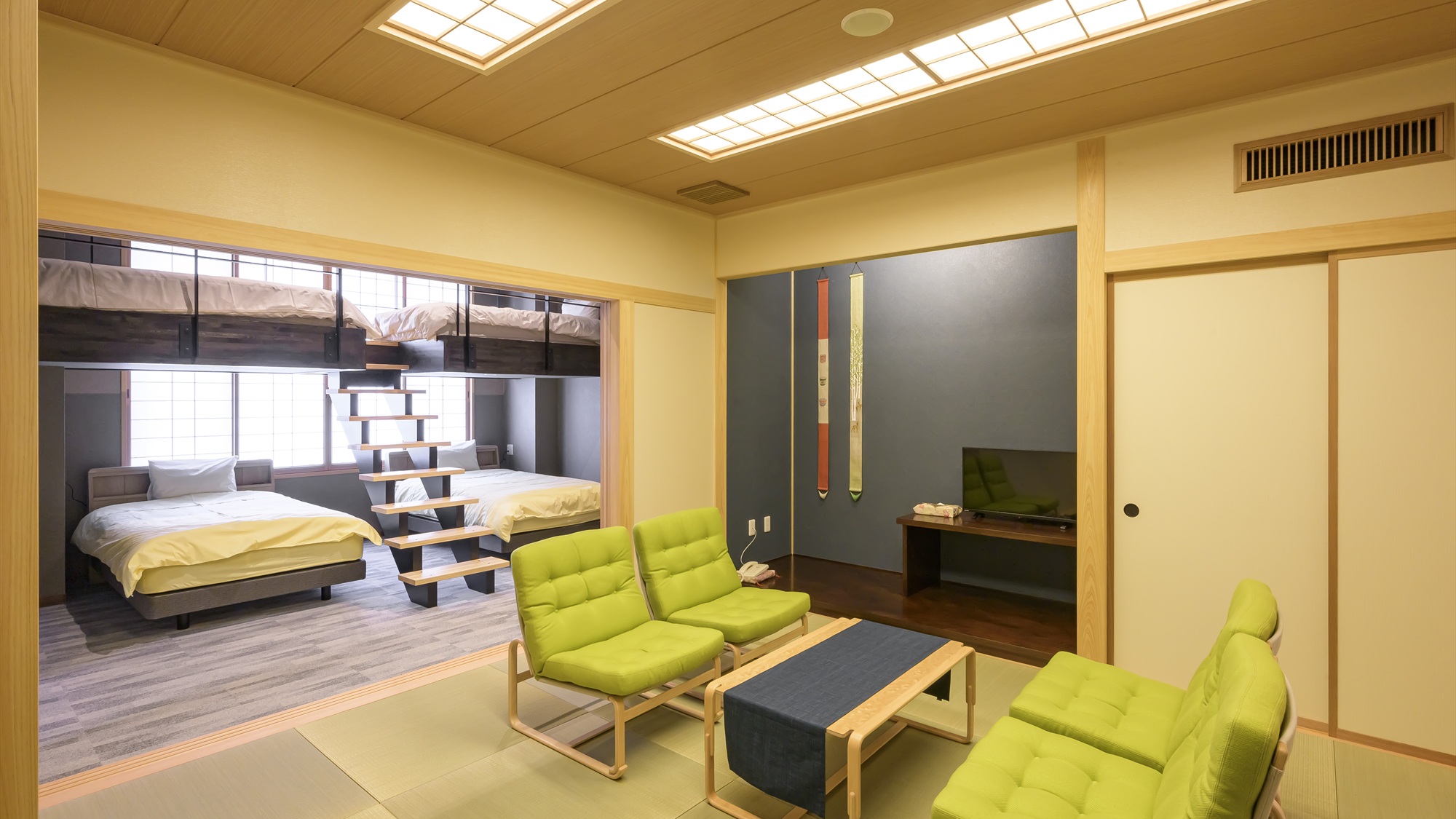 24年新設♪卓球もカラオケも露天風呂付和洋室☆ロフト2段4ベッド