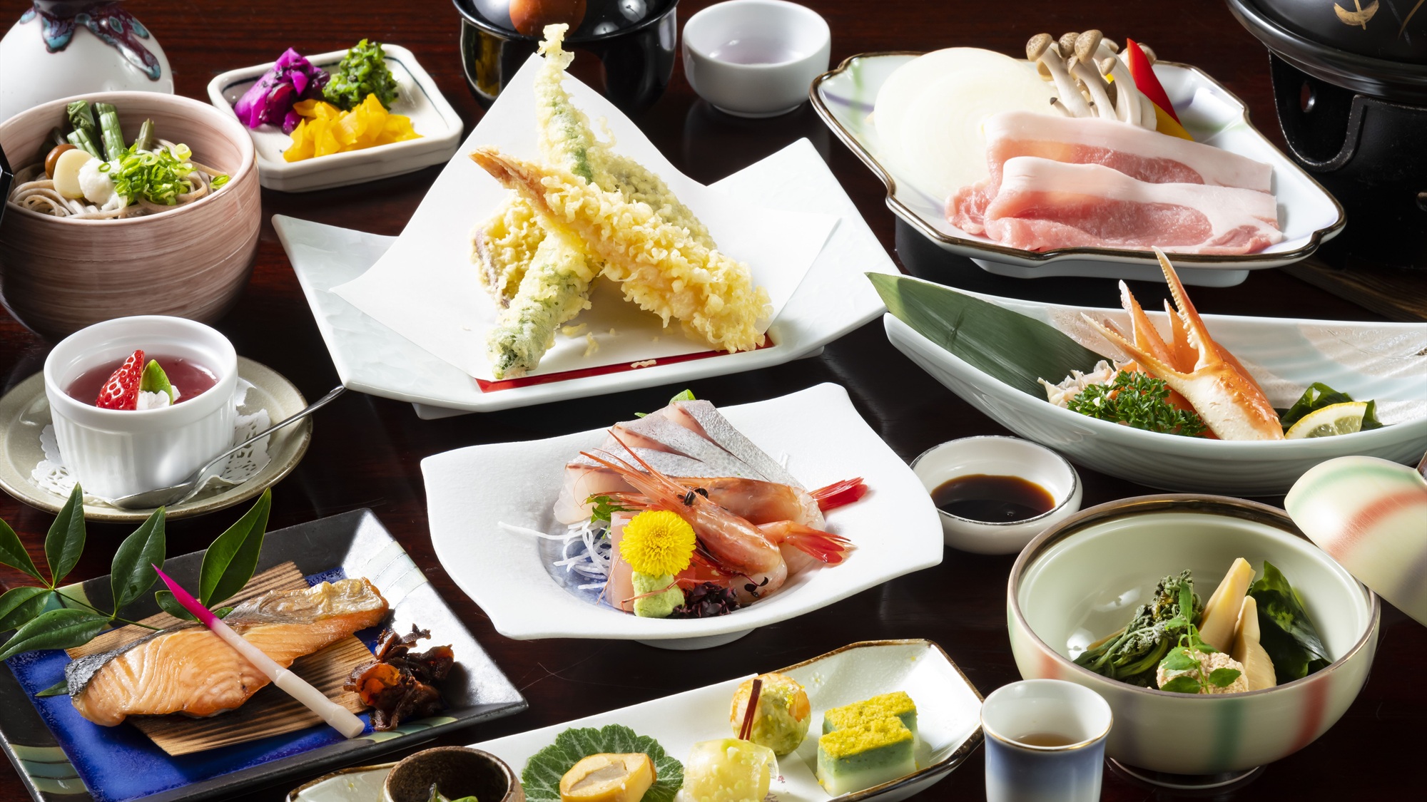 お手ごろ価格で日本海の幸を！湯の華料理例