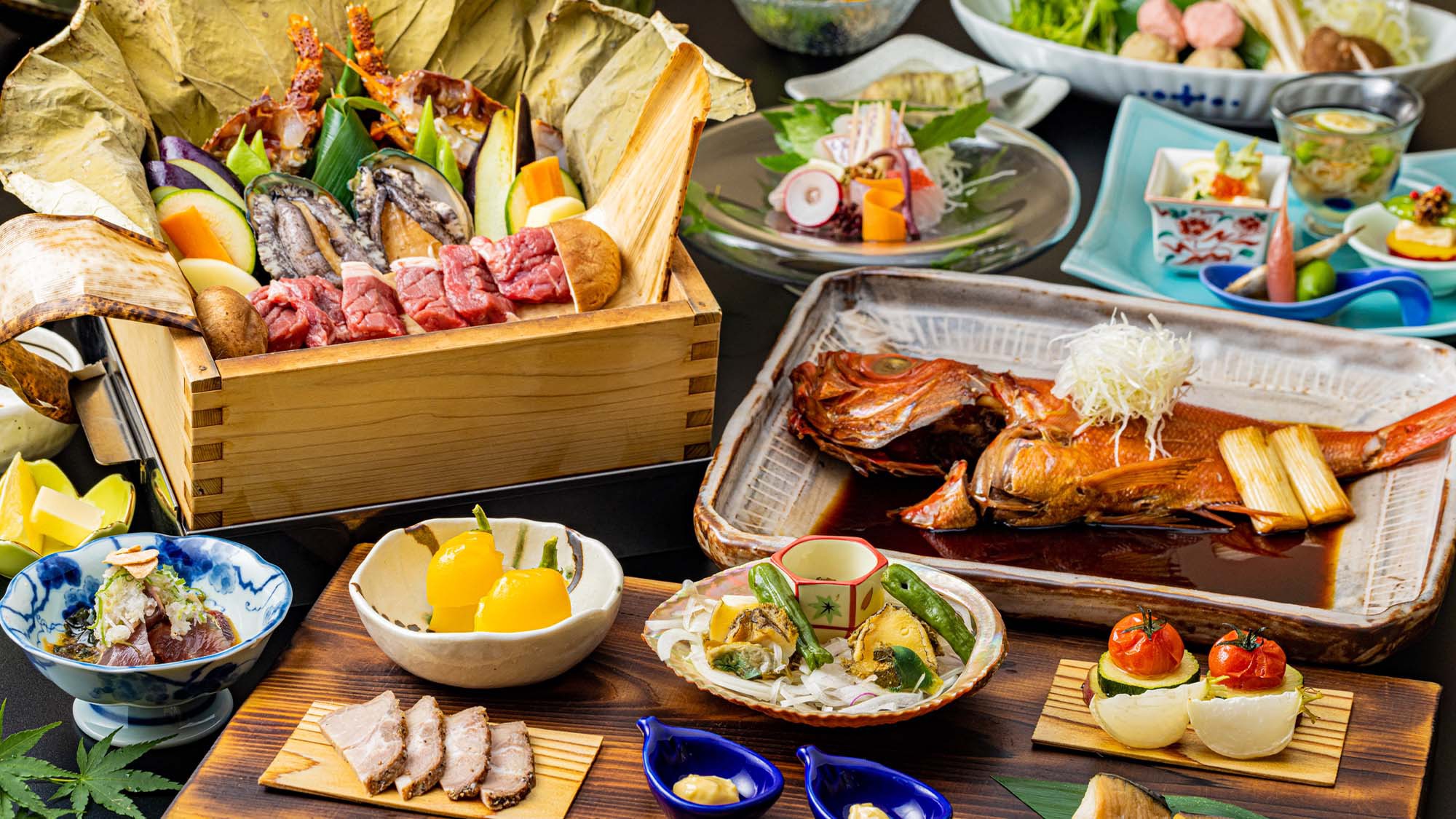 【旨わざ・伊豆会席】当館最上級の贅沢プラン！伊勢海老・鮑・牛肉・金目鯛姿煮のプレミアムメニュー