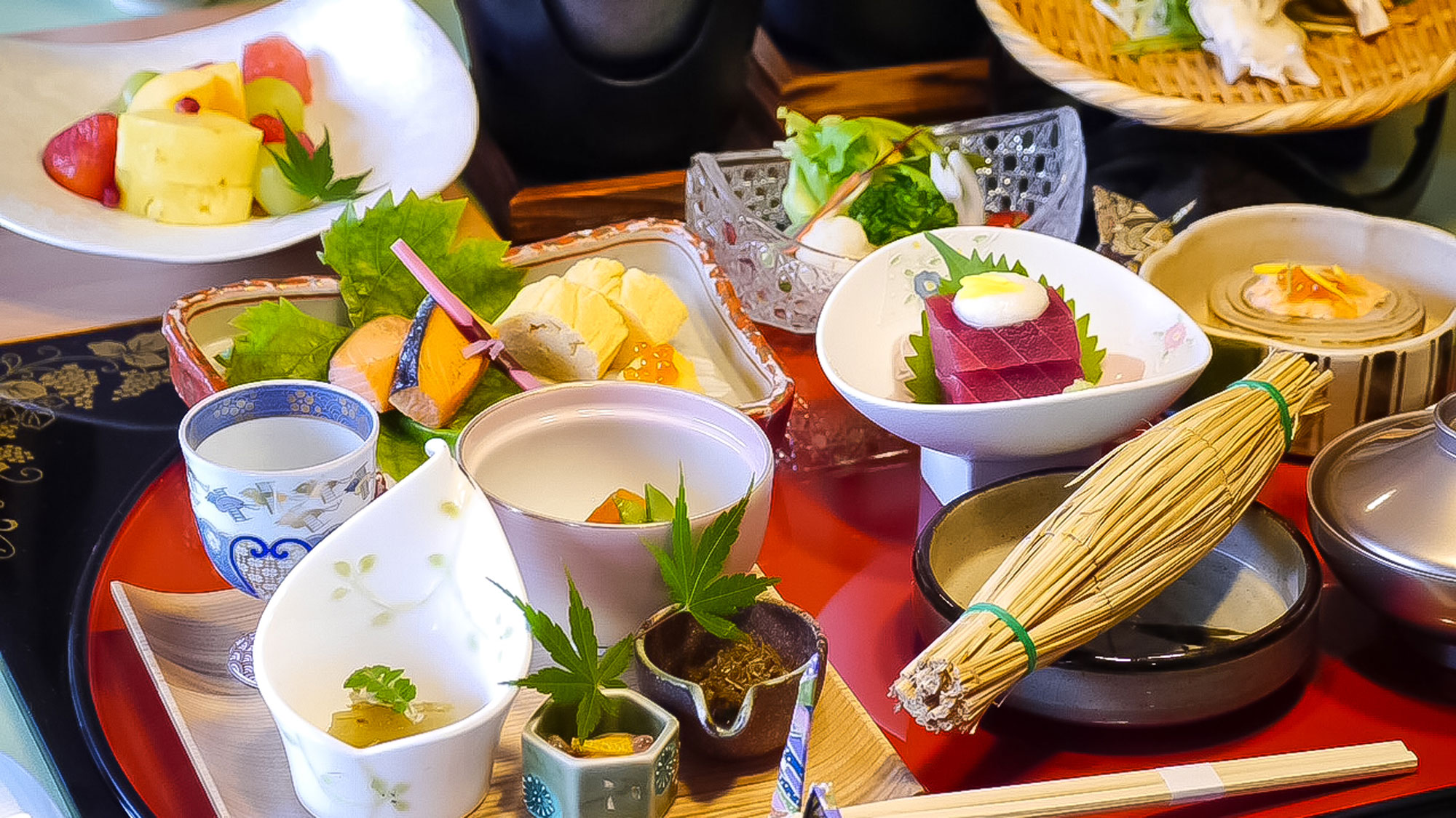 特別懐石プラン　ご朝食一例お食事処にご用意させていただきます。
