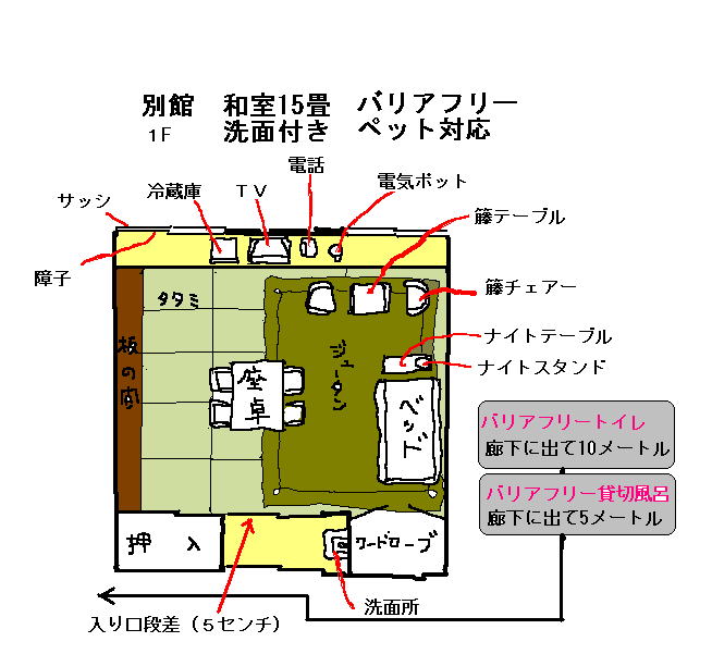 からまつ、あかしや（和室１５畳洗面所付）