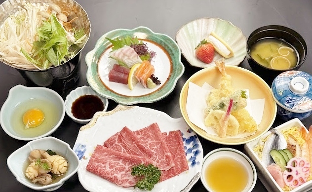 2026年１月～３月季節の和食会席；すき焼き鍋メインの和食会席