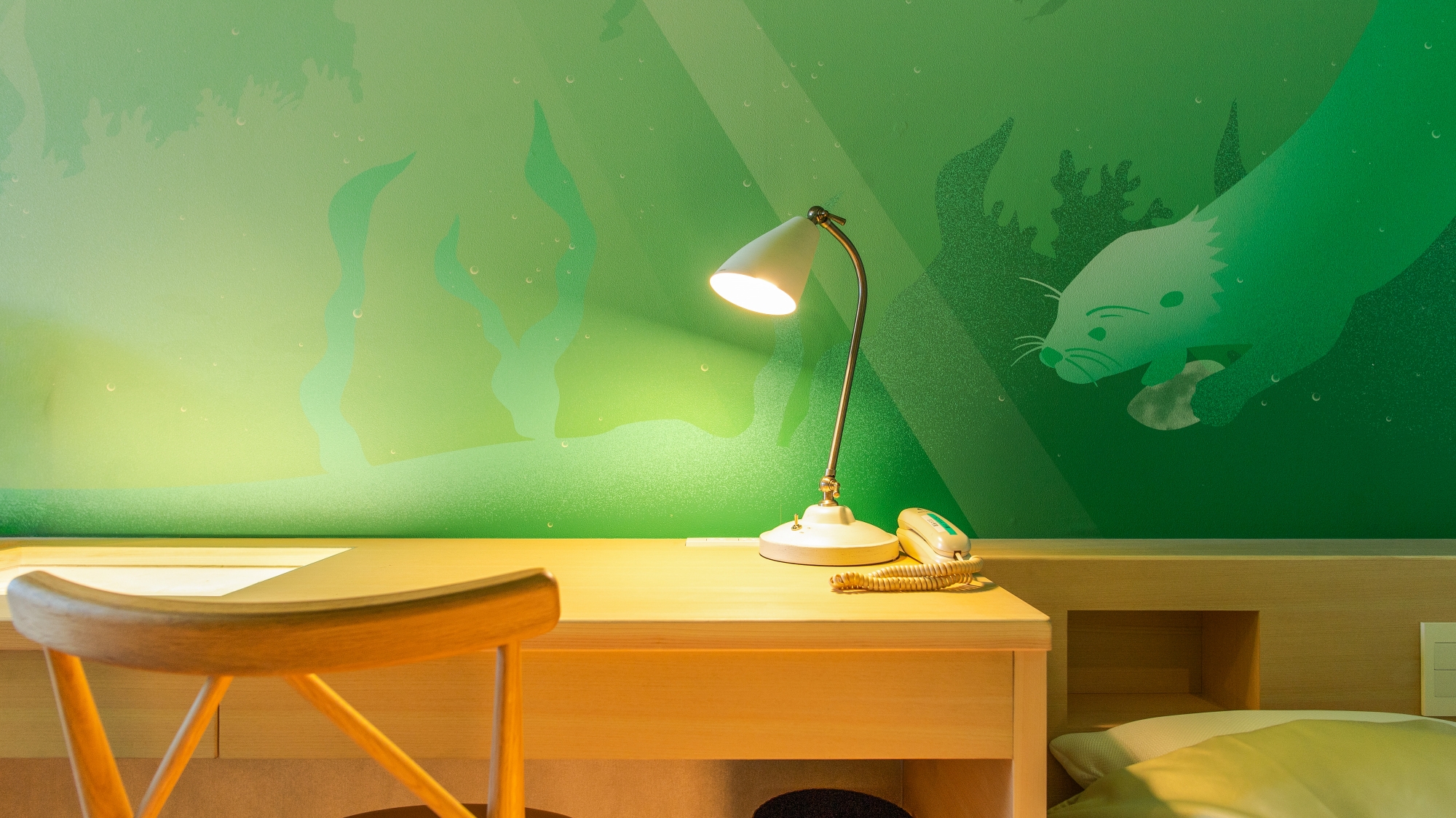 鳥羽水族館監修「ラッコグリーン」露天風呂付ダブル(33㎡）