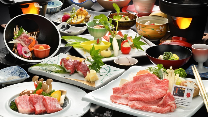 ◆選べる米沢牛・季節の会席膳コース【すき焼き・握り寿司付】