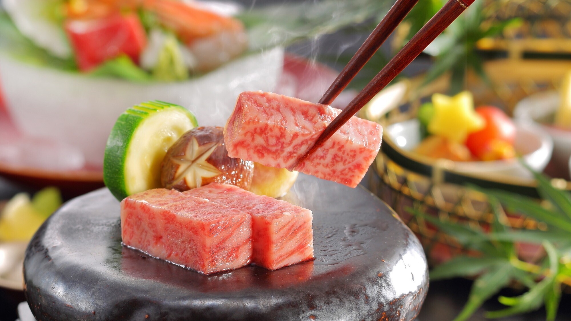 ＜6〜8月限定＞【夏の味覚】栄養満点♪旬の夏野菜と山形牛ステーキを堪能！古窯自慢の夏会席