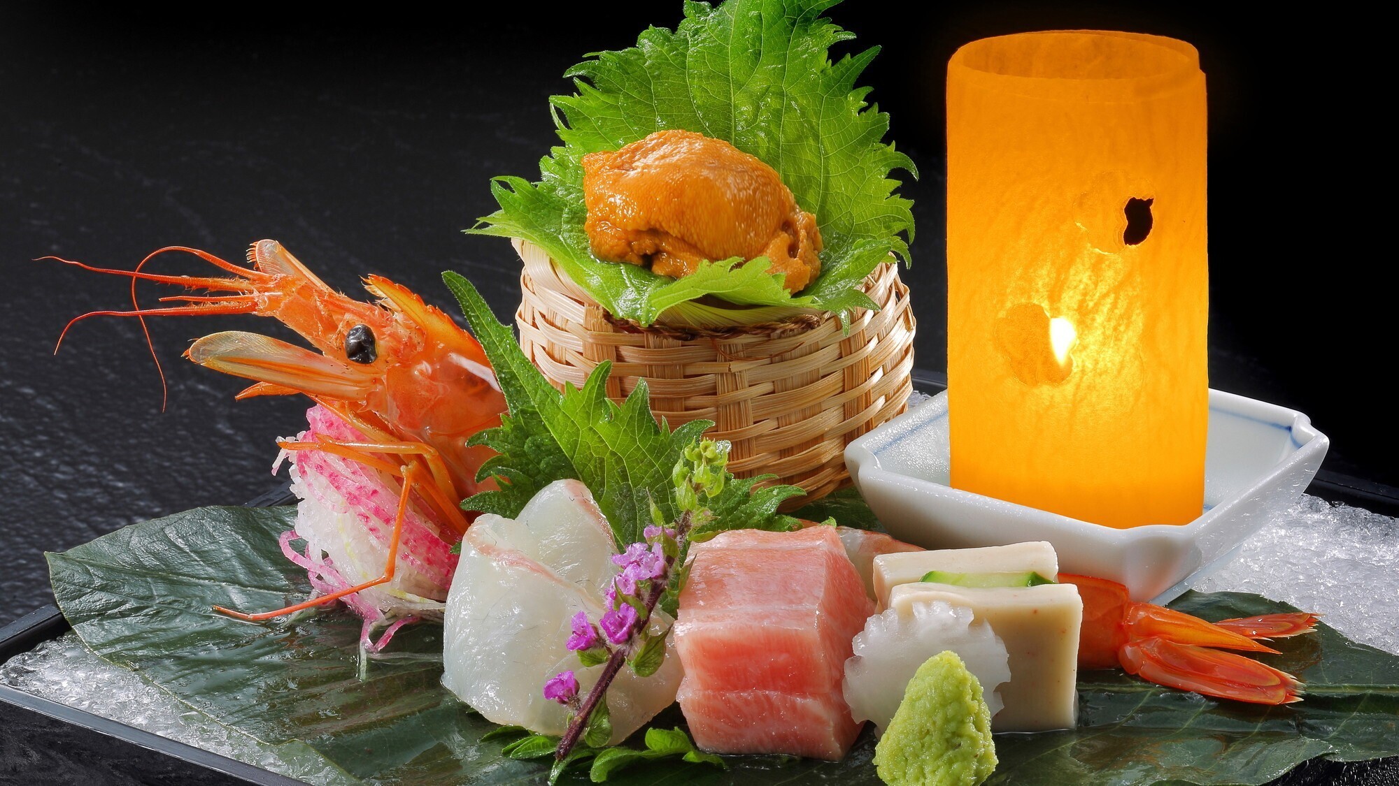 【冬の味覚】雪灯篭をイメージしたお刺身の盛り合わせ