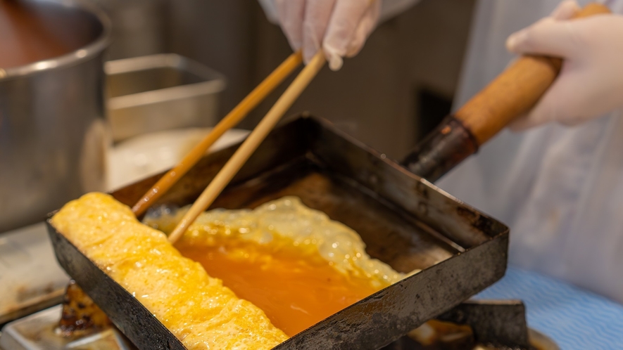 【朝食ブュッフェ】オープンキッチンで作りたての料理をその場でどうぞ！