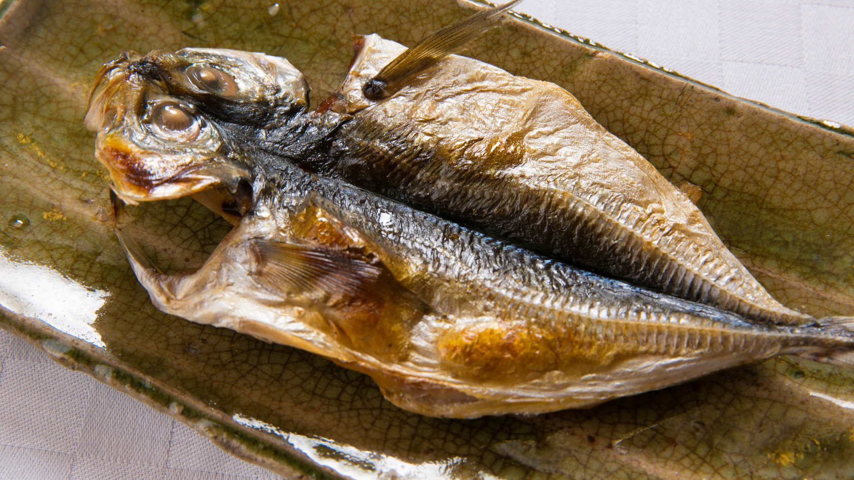 【ふきやの朝ごはん一例】お魚料理。各お部屋ごとに炊き上げる&rdquo;釜炊きごはん&rdquo;とよく合います。