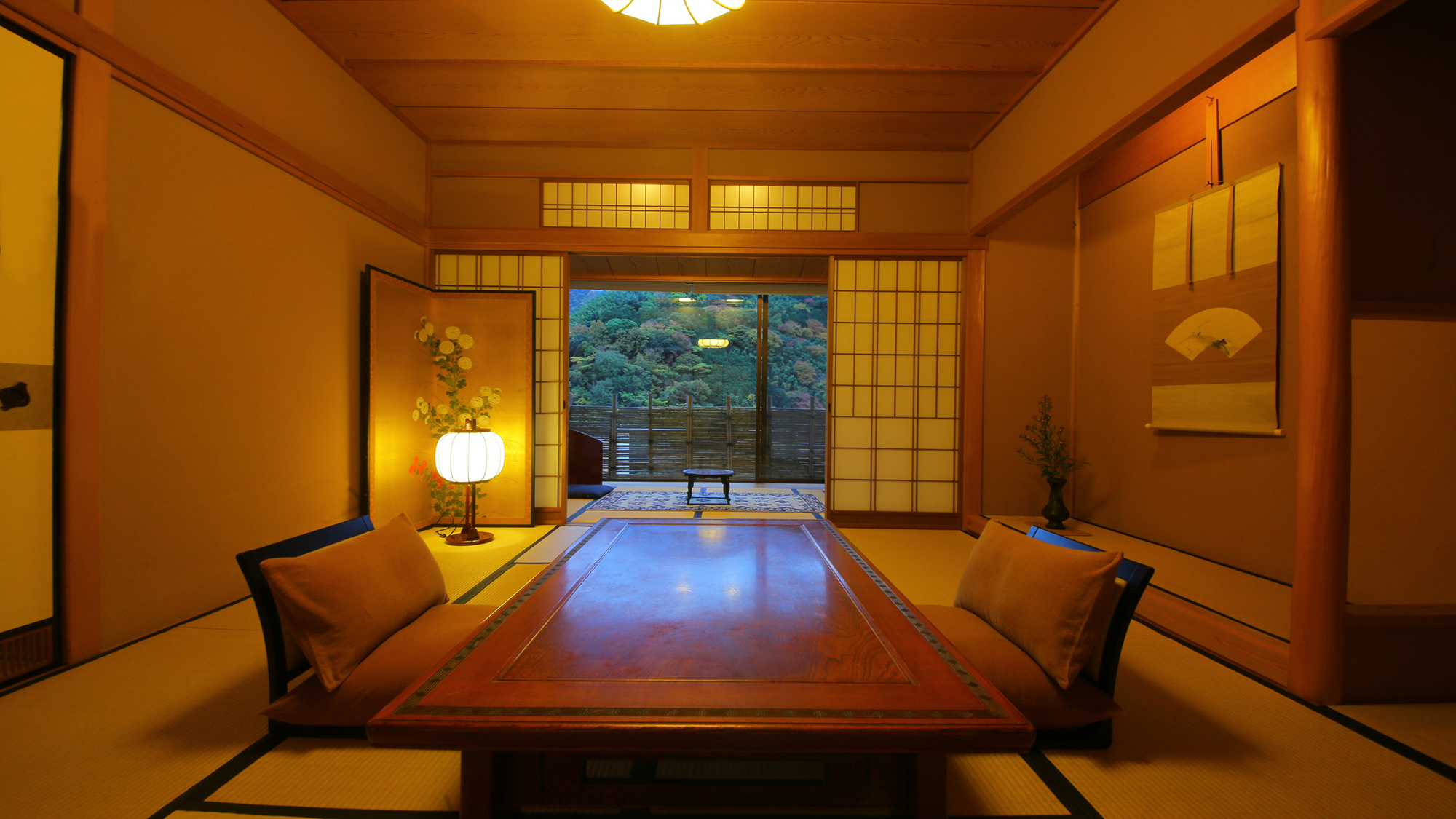 【優雅客室｜B】源泉内湯◆踏込＋和室10畳＋6畳＋広縁（56平米）