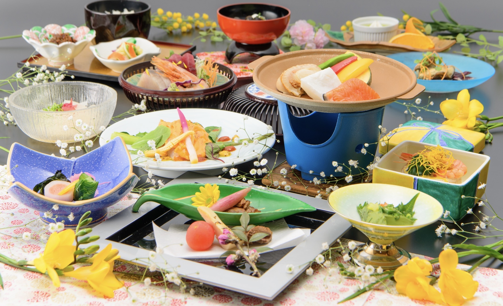 日帰り会食【花桃】〜はなもも〜　季節の陶板焼付き会席膳　〜個室４時間利用
