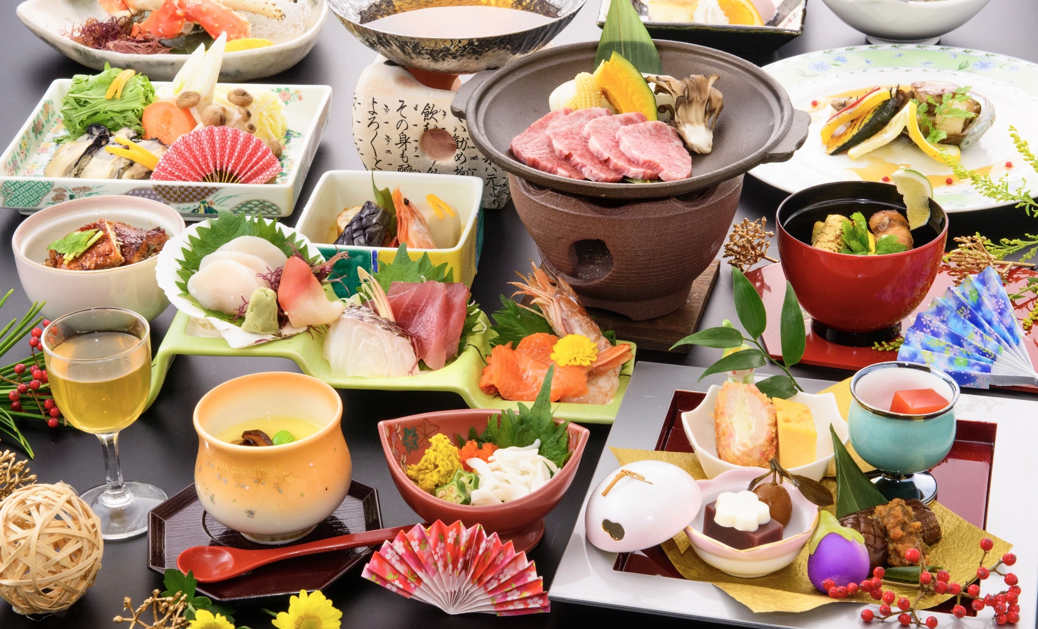 【紅梅(こうばい)】　仙台牛陶板焼・季節の鍋付会席膳