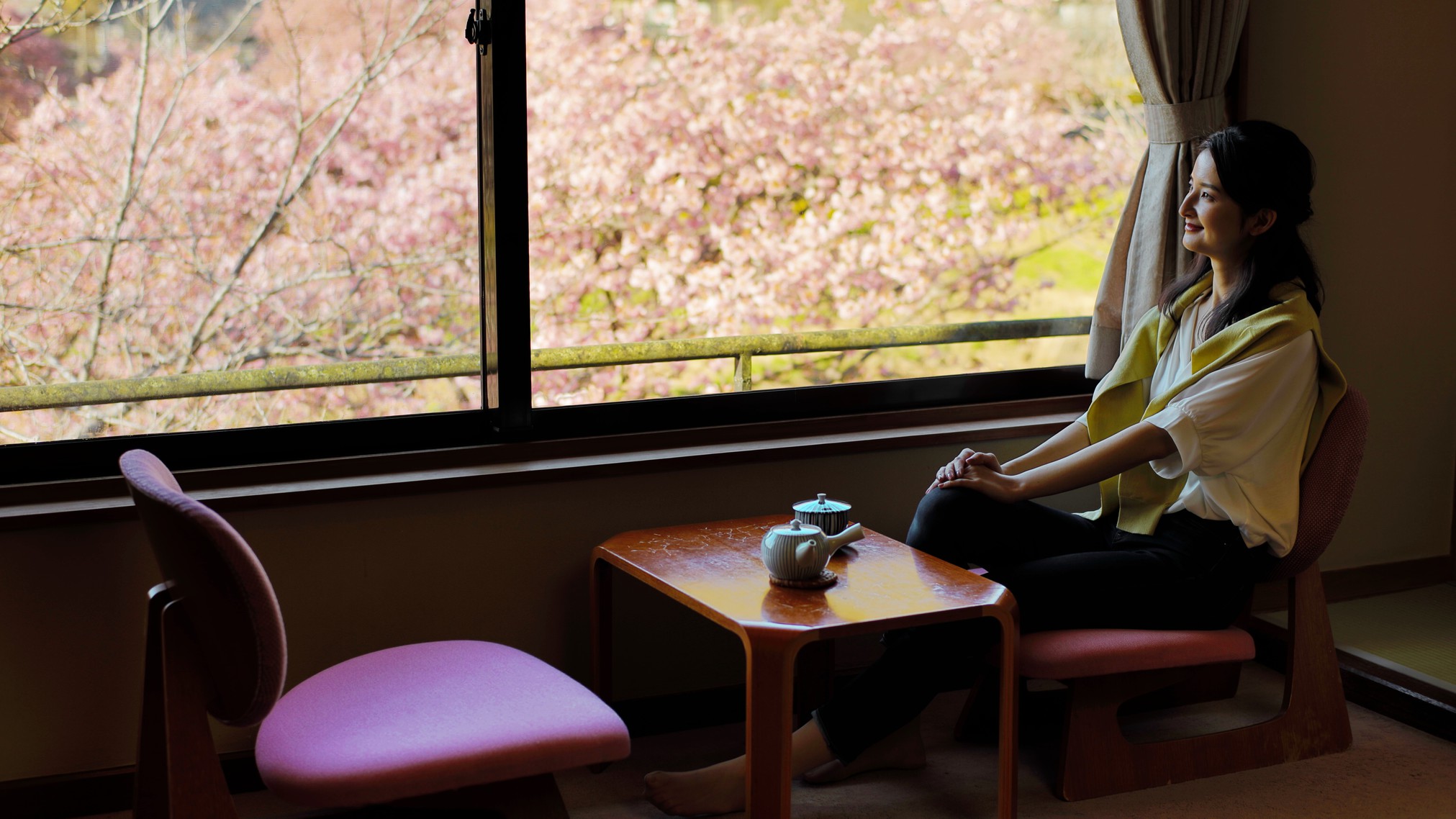 春は二階から桜がお楽しみいただけます