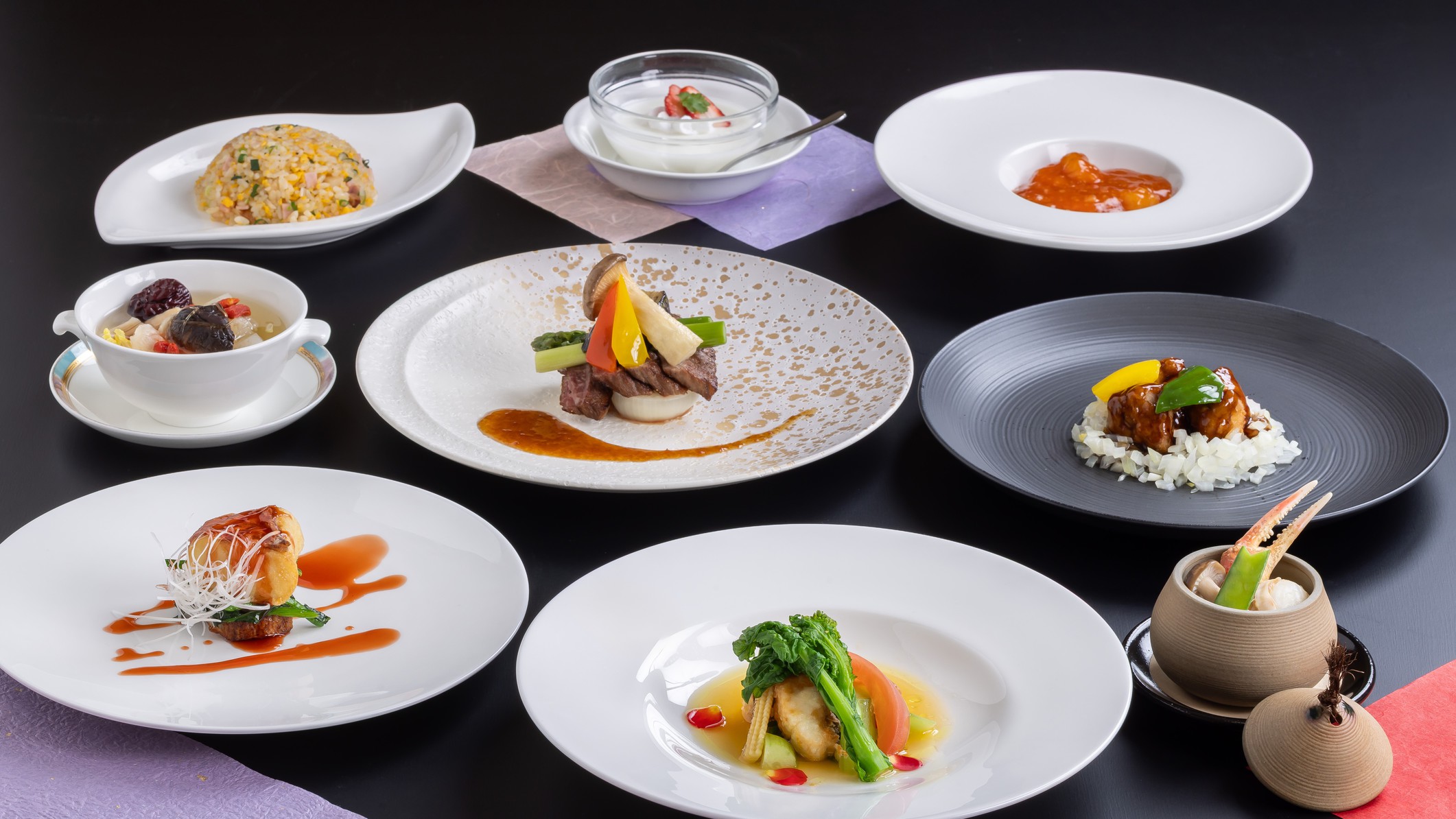 【中華基本プラン】小洒落た創作料理！土地の食材と旬のモダンチャイニーズスタイルー朝夕食付ー