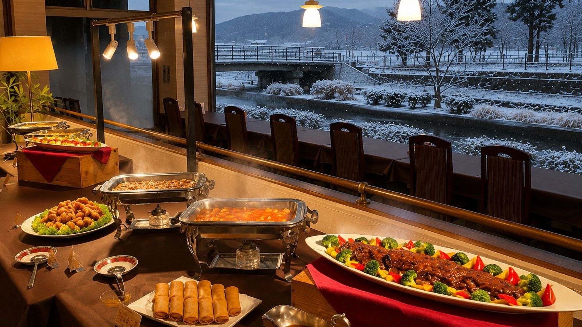 【年末年始ひとり旅】夕食は「本日の中華コース料理」をビュッフェスタイルで！＜夕朝食付＞現地決済限定