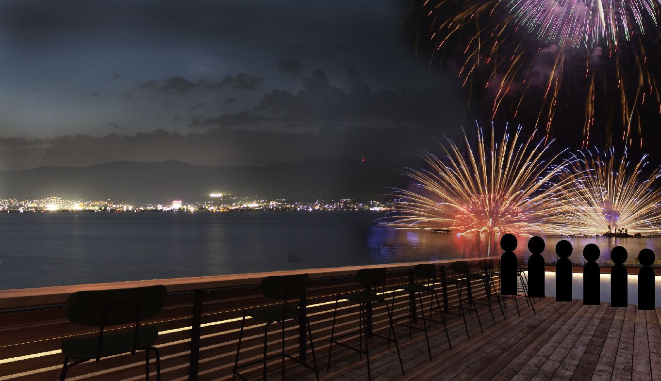 8月15日諏訪湖花火大会☆彡諏訪湖を眺める屋上テラスで花火鑑賞【夕食・朝食付】