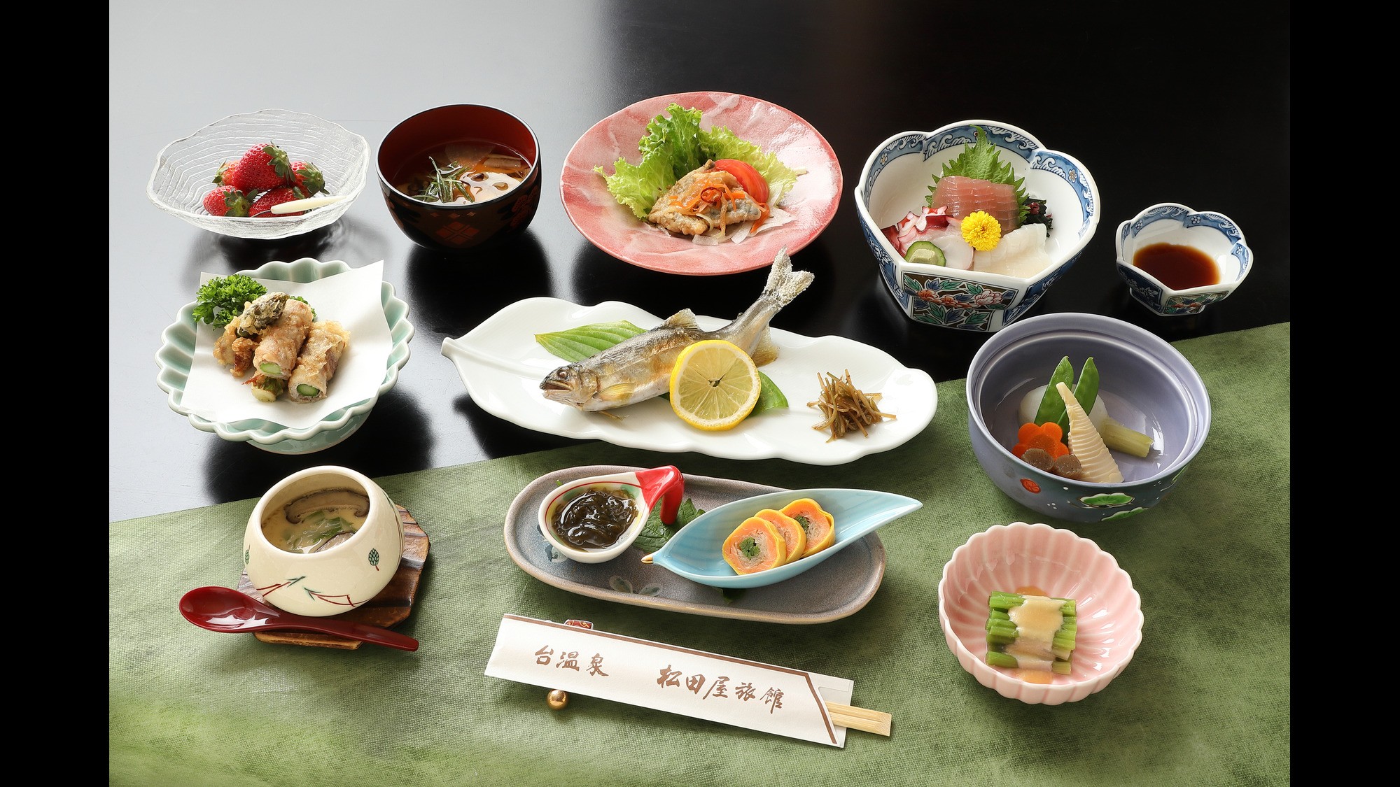 2泊目の夕食メニュー一例　湯守のごちそう