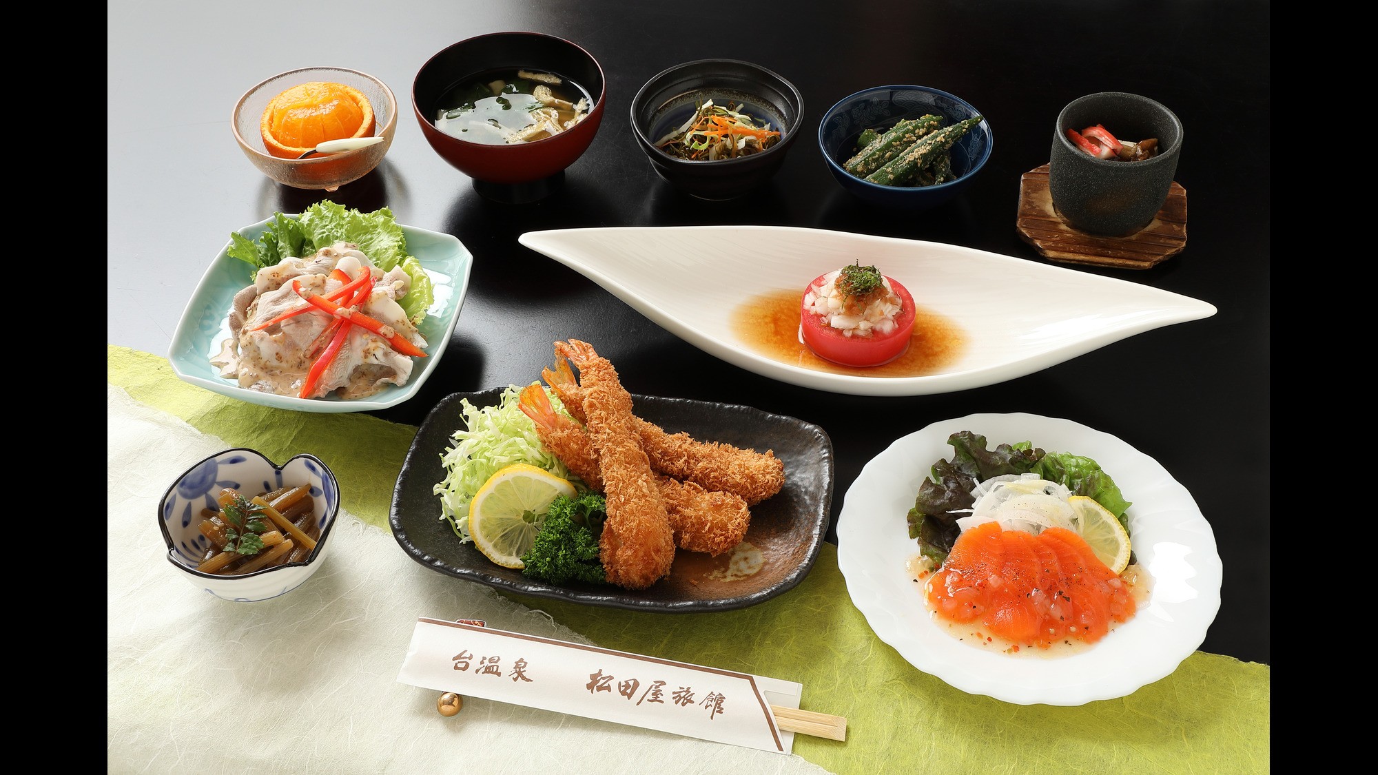 3泊目の夕食メニュー一例　湯守のごちそう