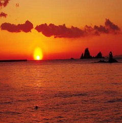 南伊豆　大瀬の夕日　３月