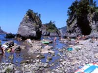 ヒリゾ浜　中木より渡し舟で行きます。