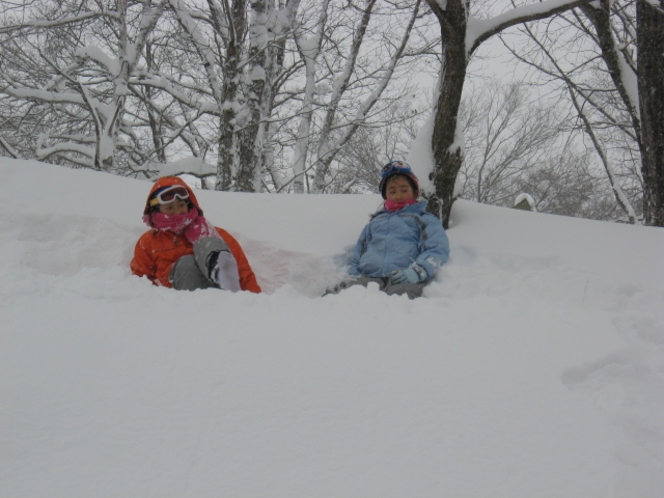 雪の中