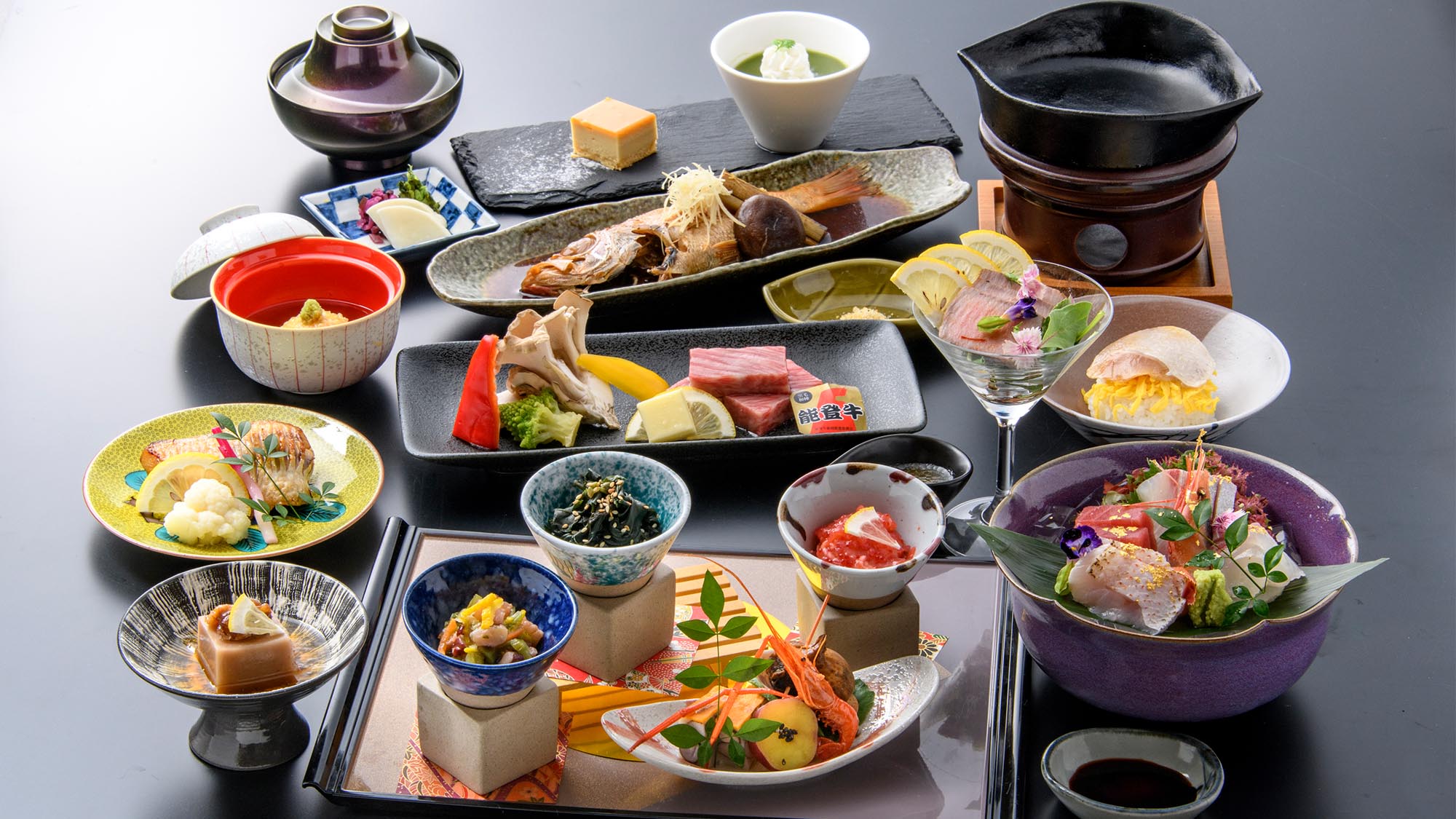 北陸が誇る「能登牛」と「のど黒」を贅沢にお楽しみいただける<能登牛×のど黒会席> ※お料理イメージ