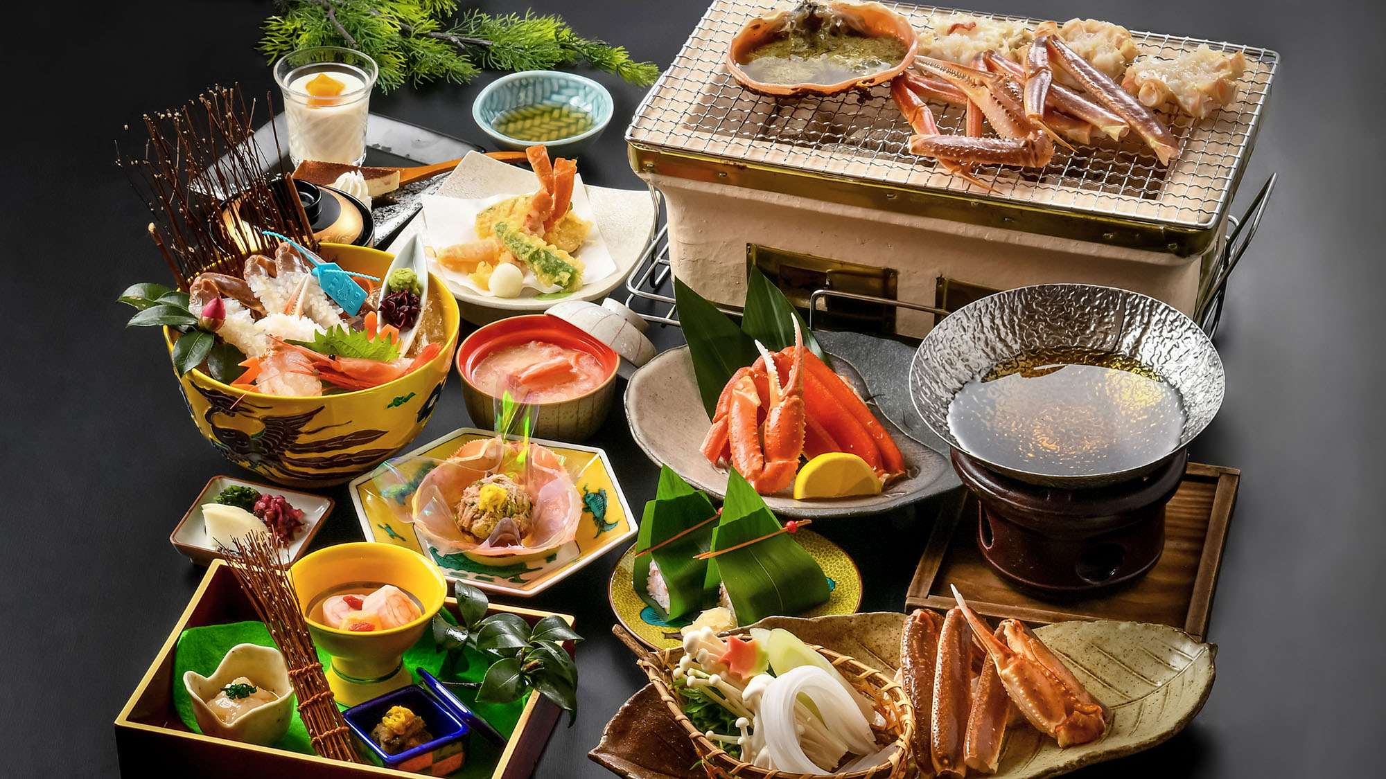 【活きズワイ蟹会席】身の締まり・旨みが格段に違う、冬の王様「活き蟹」の味わい。