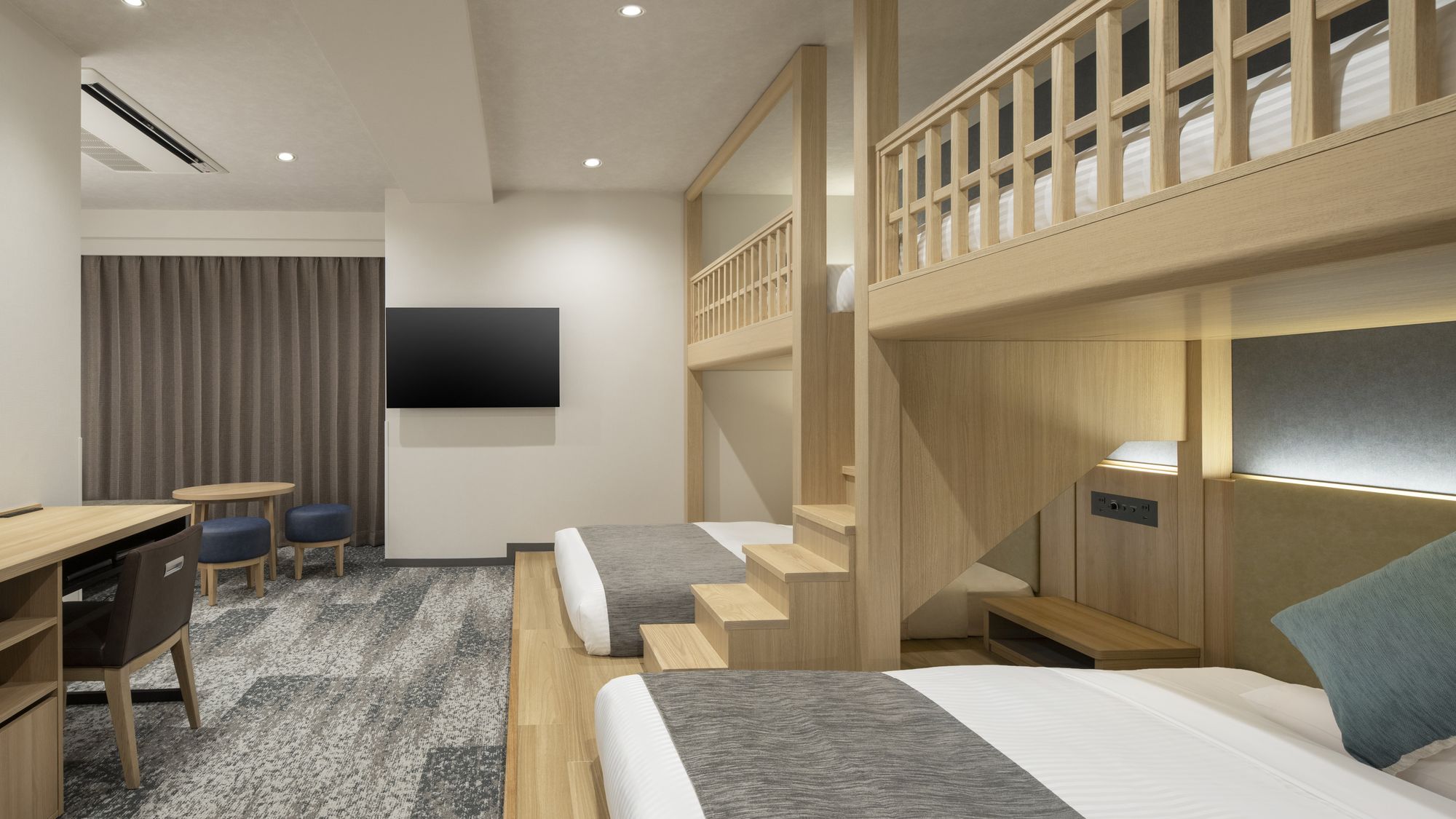 4ベッドバンク／2段ベッド&times;2台のお部屋です