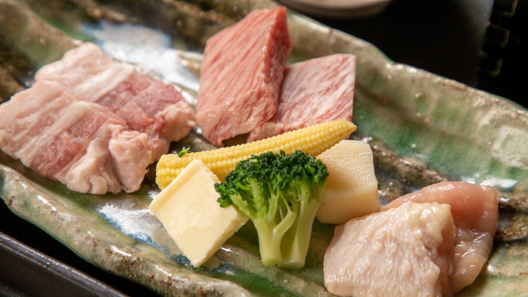 【お値打ちプラン】自慢の雲上露天風呂と人気の地魚煮つけと愛知のお肉食べ比べメインの会席料理