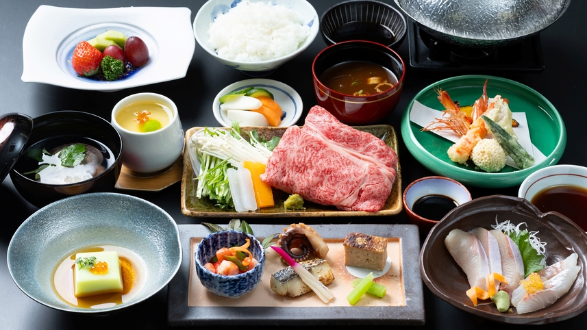 【1泊夕食】〜大分和牛と旬菜の贅沢宴〜「秀峰会席」◆2時間飲み放題＆アイス＆お菓子バー付